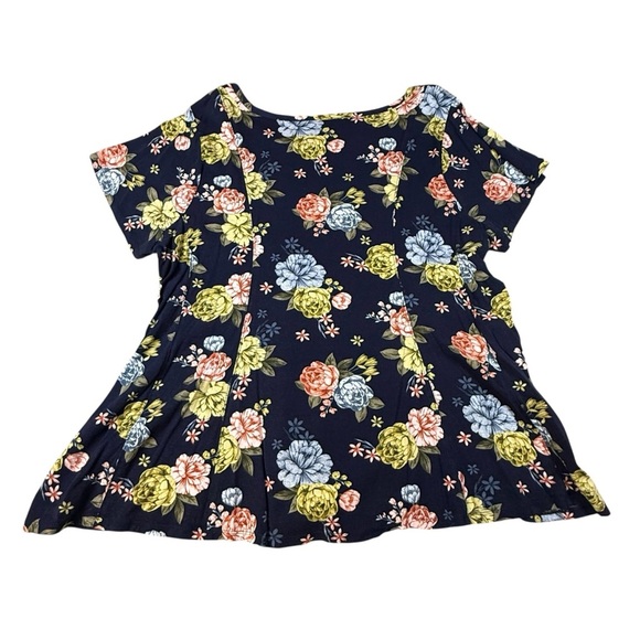 NWT Torrid Floral Blue Fit Flare Challis Stretch Shirt Womans Size 3 - Picture 4 of 4